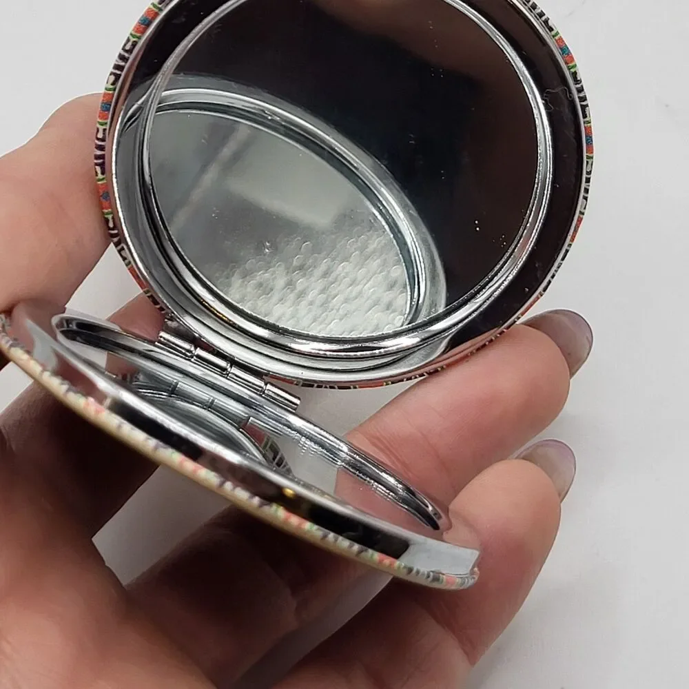 Kikkerland Mandala Pocket Mirror 2x Magnification Round Frameless Diameter 2.4in